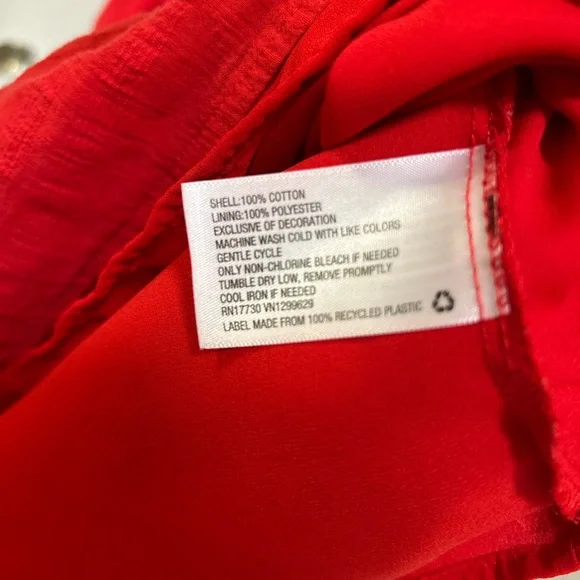 Knox Rose Red Ruffle Mini Dress Short Sleeve Embroidered Size XS boho - Picture 6 of 8